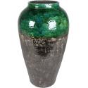 Bottle Lindy Green Black donkergroene ronde hoge vaas voor binnen 28 cm