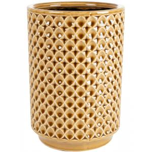 Hoge Pot Thies Mustard gele ronde bloempot voor binnen 14 cm