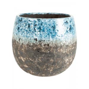 Pot Lindy Sky Blue blauwe ronde bloempot voor binnen 16 cm