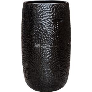 krijgen reparatie correct Ter Steege Hoge Pot Marly Black ronde zwarte bloempot voor binnen en buiten  36x63 cm | Plantenwinkel.nl
